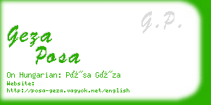 geza posa business card